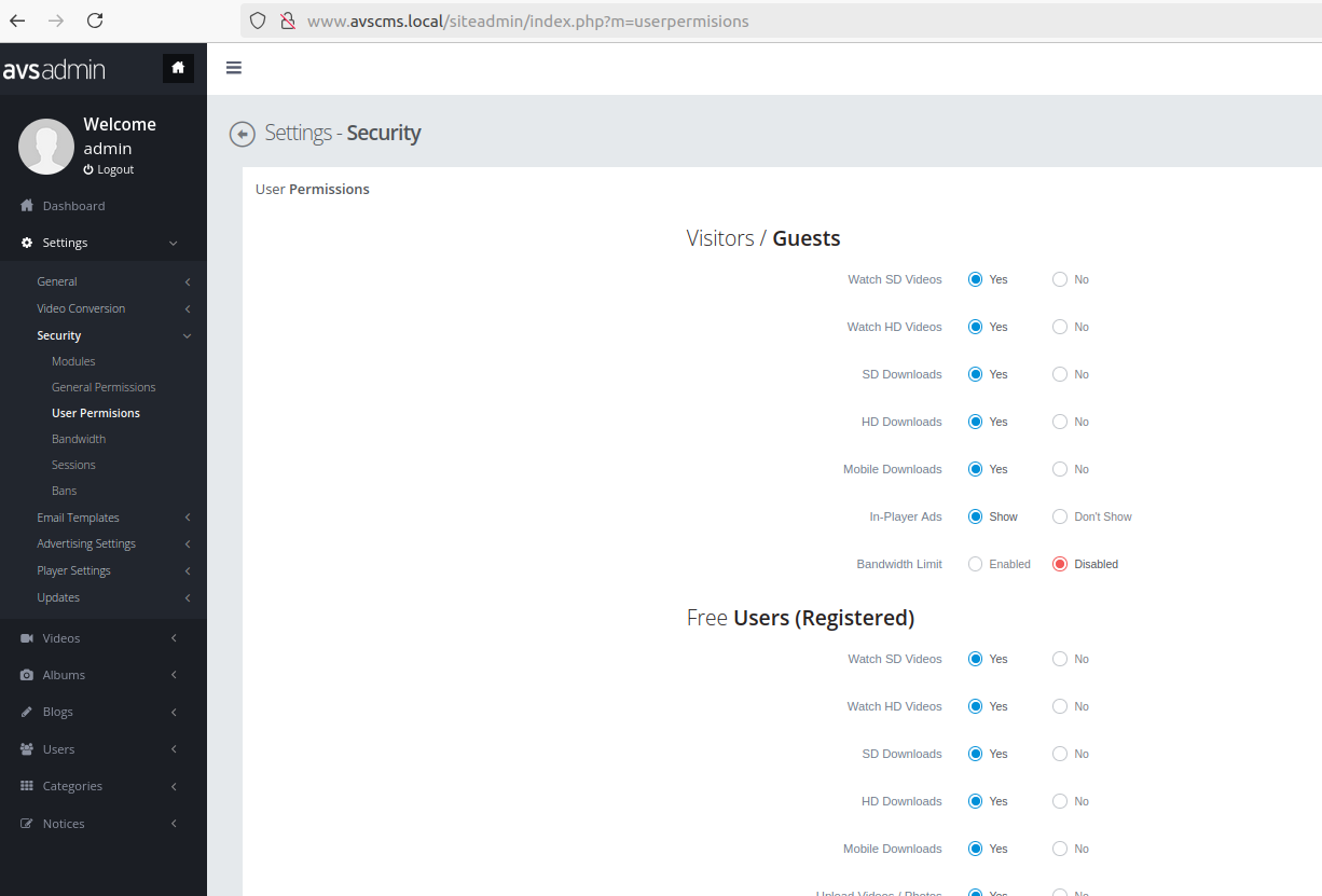 Lack of password strength management